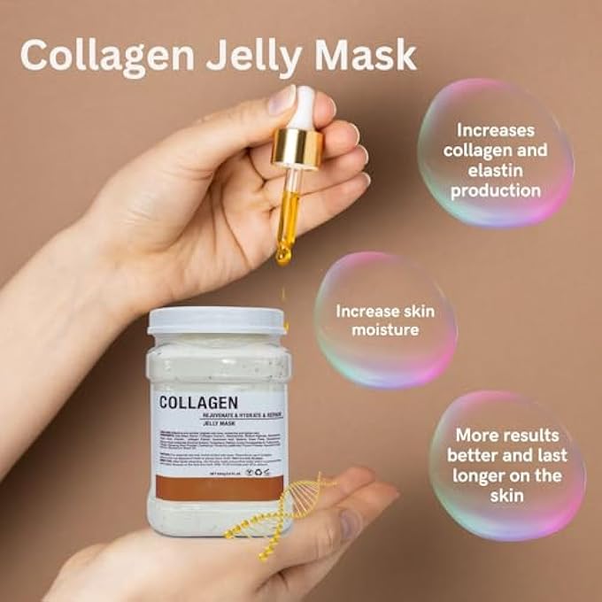 STRBOXONG JELLY MASK POWDER FOR FACIALS, ANTI-ACNE SKIN REJUVENATION MASK F, PEEL OFF MASK, JELLY MASK FOR PROFESSIONALS, JELLY FACE MASK (COLLAGEN) - Image 2